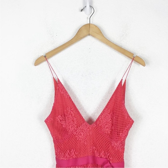 Free people match point pink sheer belted lace dress - Picture 5 of 13